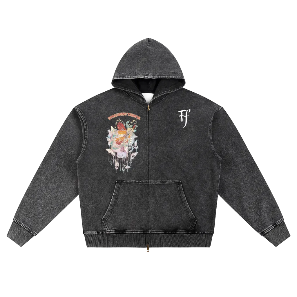 FOREVER FAVOURED — STATIC ANGEL ZIP HOODIE